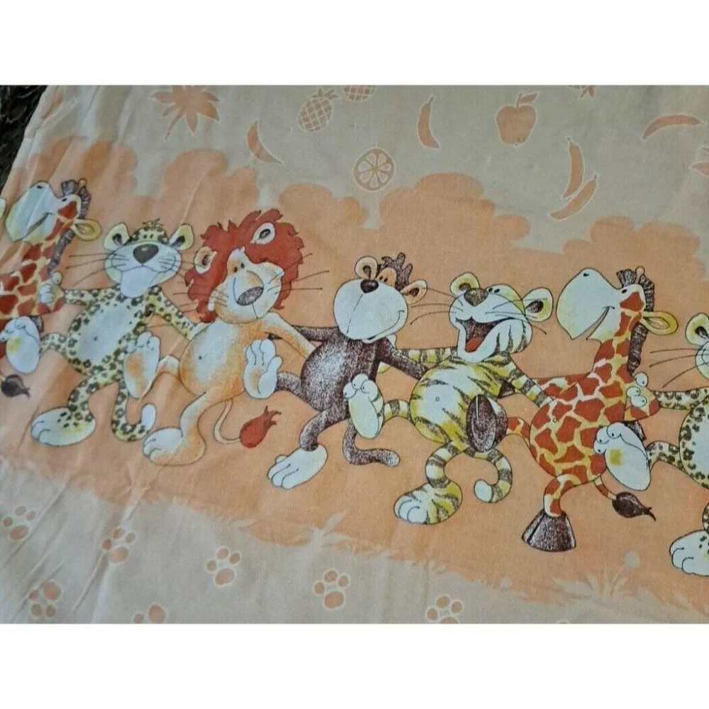 Baby Nursery Duvet & Sheet Set Russian Sleepy Thom K Jungle Animals Orange